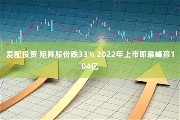 爱配投资 矩阵股份跌33% 2022年上市即巅峰募104亿