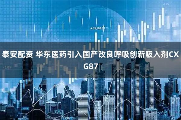 泰安配资 华东医药引入国产改良呼吸创新吸入剂CXG87