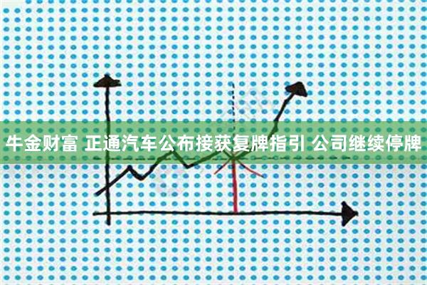 牛金财富 正通汽车公布接获复牌指引 公司继续停牌