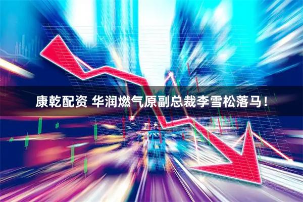 康乾配资 华润燃气原副总裁李雪松落马！